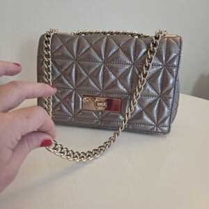 Chic Kate Spade New York Quilted Mercury Metallic Shoulder Bag with 14k Gold